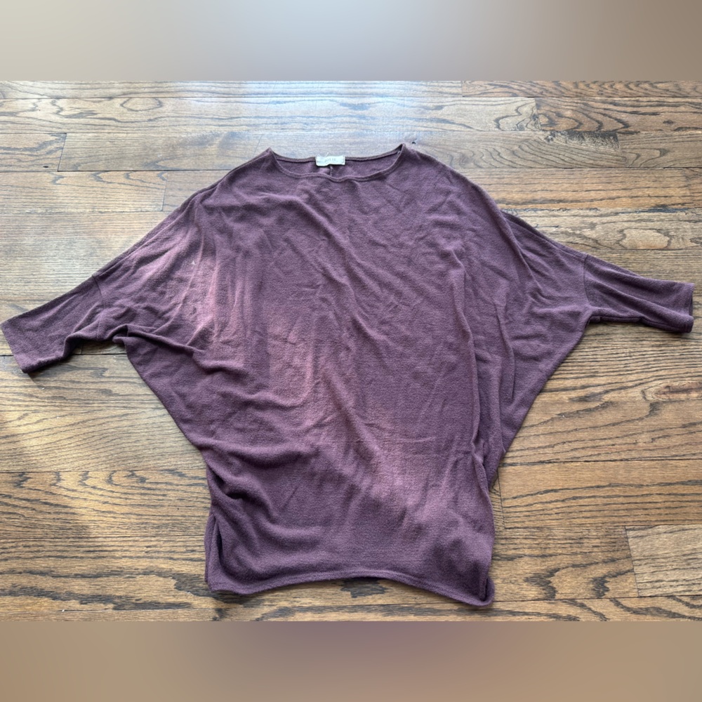 Jolie Plum Dolman Sleeve Tunic Top Medium (No Size Tag)